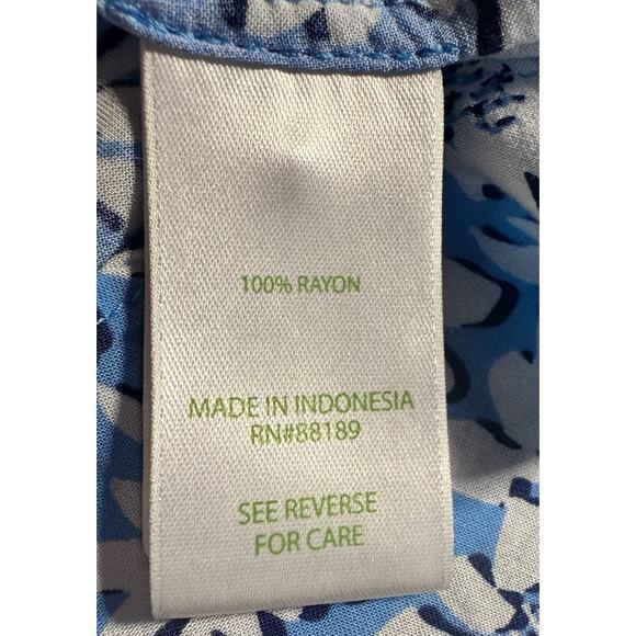 Lilly Pulitzer Natalie Coverup Shirtdress XS Lunar Blue Palm Beach Petals Floral - Picture 8 of 11